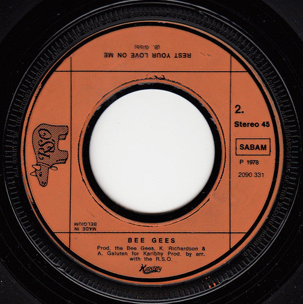 Bee Gees : Too Much Heaven (7", Single, Ora)