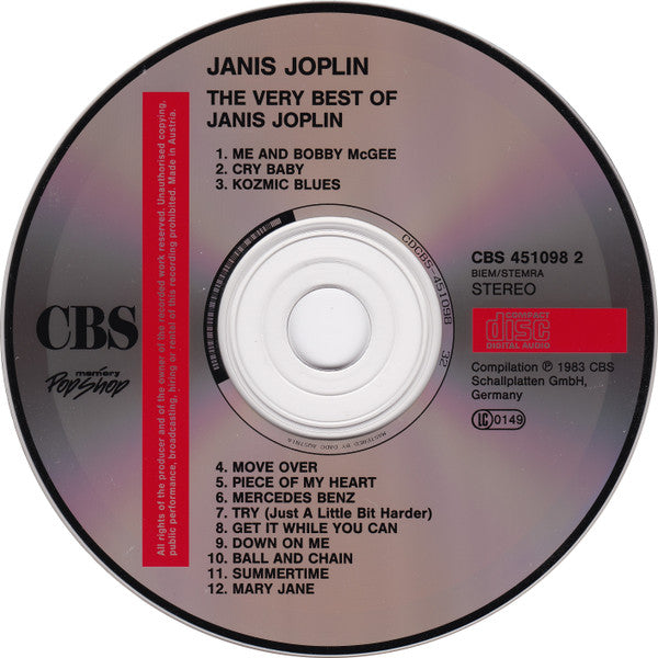 Janis Joplin : The Very Best Of (CD, Album, Comp)