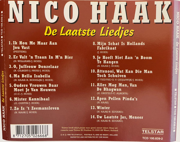 Nico Haak : De Laatste Liedjes (CD, Comp)