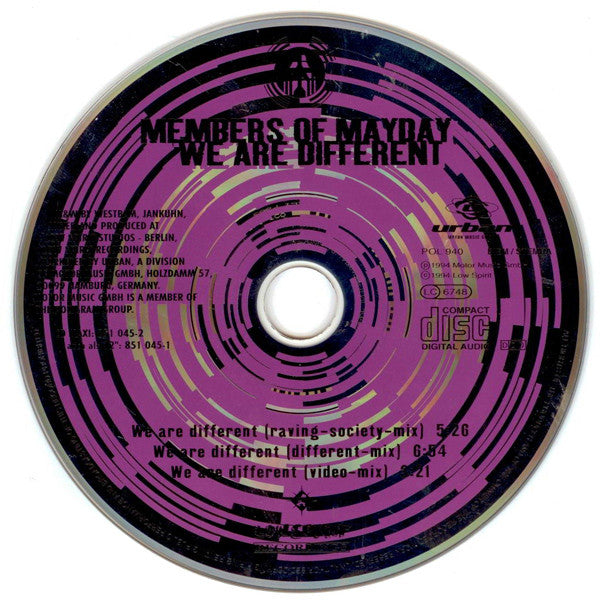 Members Of Mayday : We Are Different (CD, Maxi)