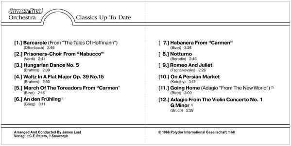 Orchester James Last : Classics Up To Date (CD, Album, RE)