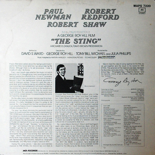 Marvin Hamlisch Featuring The Music Of Scott Joplin : The Sting (Der Clou) - Original Motion Picture Soundtrack (LP, Album)