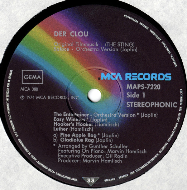 Marvin Hamlisch Featuring The Music Of Scott Joplin : The Sting (Der Clou) - Original Motion Picture Soundtrack (LP, Album)