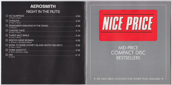 Aerosmith : Night In The Ruts (CD, Album, RE)