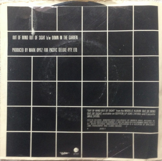 Models (2) : Out Of Mind Out Of Sight (7", Single, Spe)