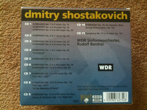 Dmitri Shostakovich - WDR Sinfonieorchester Köln, Rudolf Barshai : Symphonies (11xCD, Album + Box)