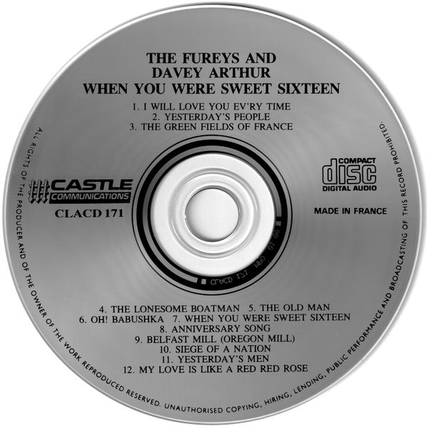 The Fureys & Davey Arthur : When You Were Sweet Sixteen (CD, Album, RE)