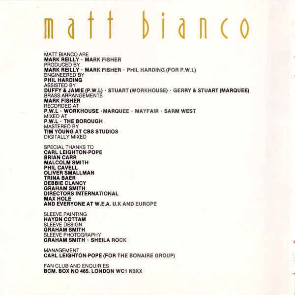 Matt Bianco : Matt Bianco (CD, Album)