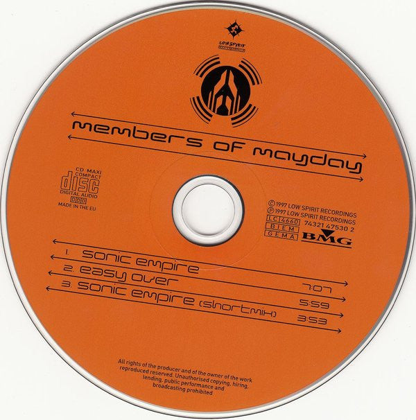 Members Of Mayday : Sonic Empire (CD, Maxi)