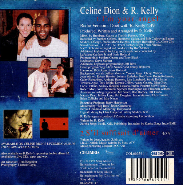 Céline Dion & R. Kelly : I'm Your Angel (CD, Single, Car)