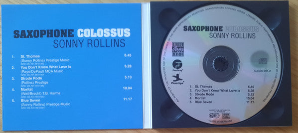Sonny Rollins : Saxophone Colossus (CD, Album, RE, RM, Dig)
