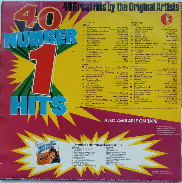 Various : 40 Number 1 Hits (2xLP, Comp, Gat)