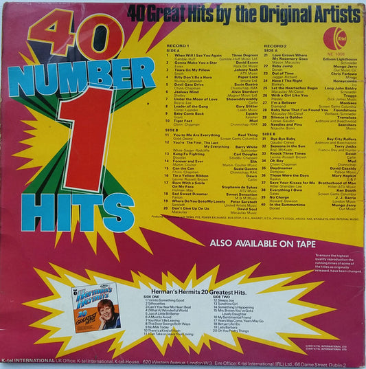 Various : 40 Number 1 Hits (2xLP, Comp, Gat)
