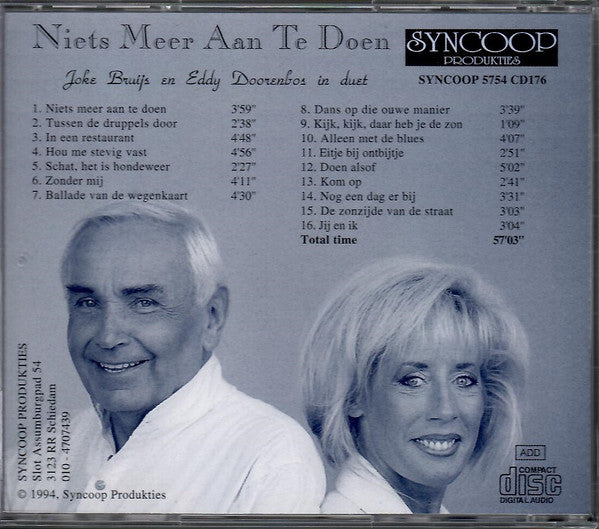 Joke Bruijs en Eddy Doorenbos : Niets Meer Aan Te Doen (CD, Album)