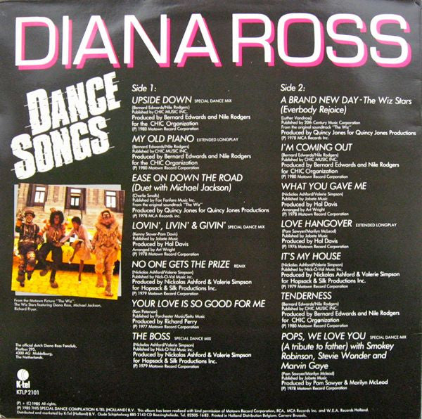 Diana Ross : Dance Songs (LP, Album, Comp, Gat)