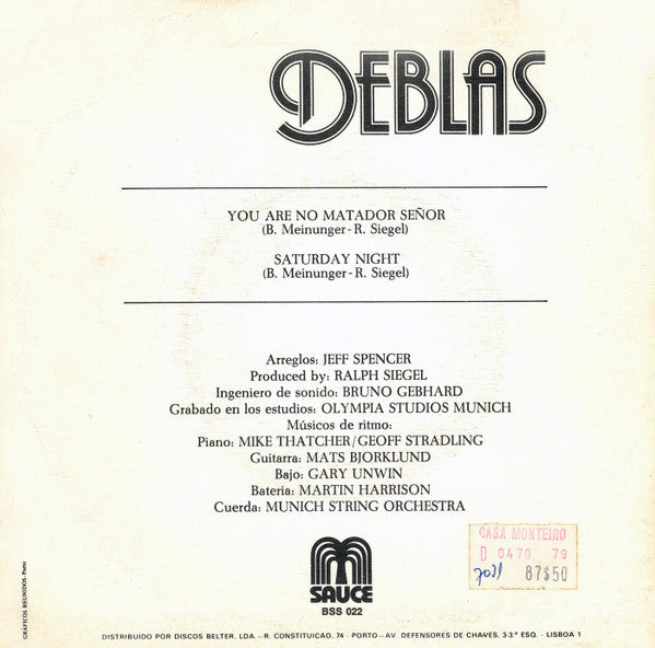 Las Deblas : You Are No Matador Señor (7", Single, Mono)