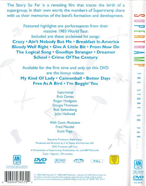 Supertramp : The Story So Far... (DVD-V, Comp, PAL)