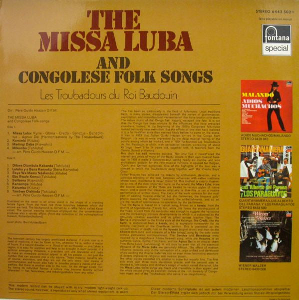 Les Troubadours Du Roi Baudouin : The Missa Luba And Congolese Folksongs (LP, Album, RE)