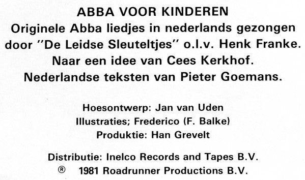 De Leidse Sleuteltjes o.l.v. Henk Franke : ABBA Voor Kinderen (LP, Album)
