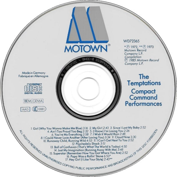 The Temptations : 17 Greatest Hits (CD, Comp, RE)