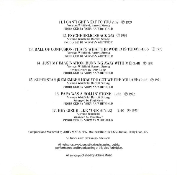 The Temptations : 17 Greatest Hits (CD, Comp, RE)
