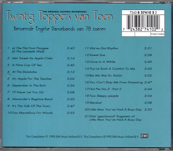 Various : Twintig Toppers Van Toen - Deel 1 (CD, Comp)