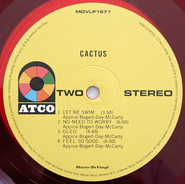 Cactus (3) : Cactus (LP, Album, Ltd, Num, RE, 180)