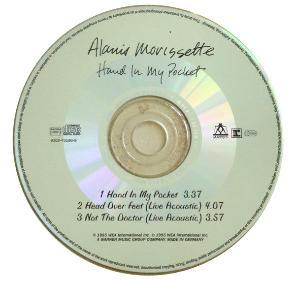 Alanis Morissette : Hand In My Pocket (CD, Single, Car)