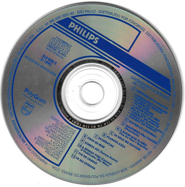Chitãozinho & Xororó : Ao Vivo (CD, Album, RE)