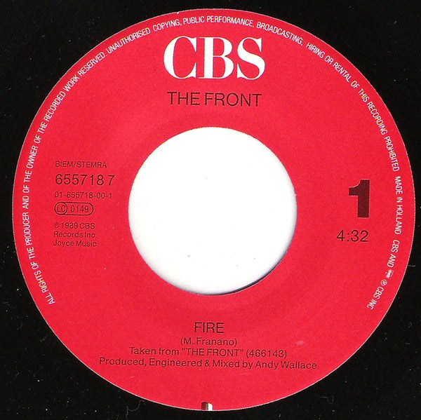 The Front (3) : Fire (7", Single)