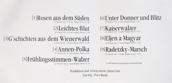 James Last : Rosen Aus Dem Süden- James Last Spielt Johann Strauss (CD, Album, RE)