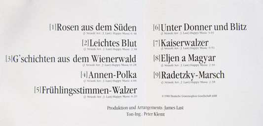James Last : Rosen Aus Dem Süden- James Last Spielt Johann Strauss (CD, Album, RE)