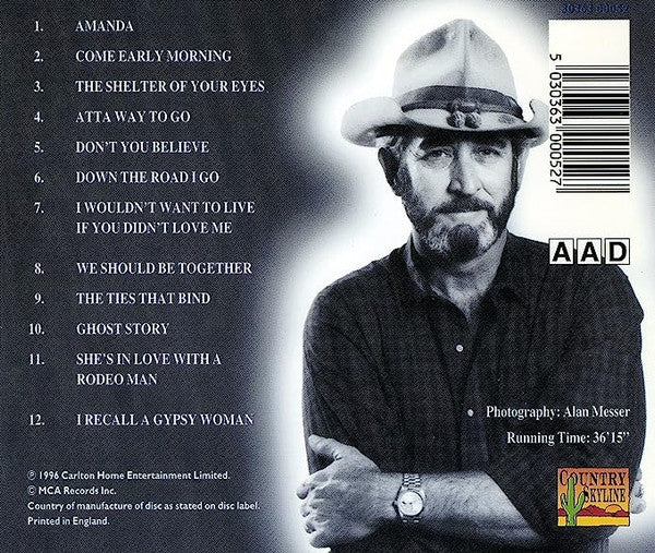 Don Williams (2) : Don Williams Greatest Hits Volume 1 I Recall A Gypsy Woman  (CD, Comp)