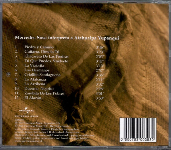 Mercedes Sosa : Mercedes Sosa Interpreta a Atahualpa Yupanqui (CD, Album, RE)