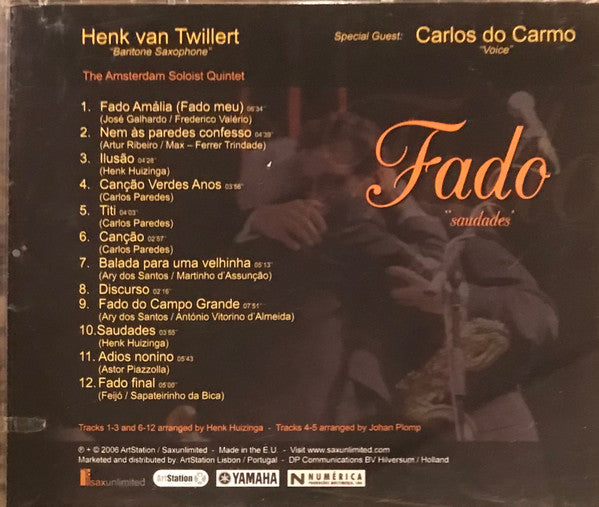 Henk Van Twillert : Fado Saudades (CD, Album)