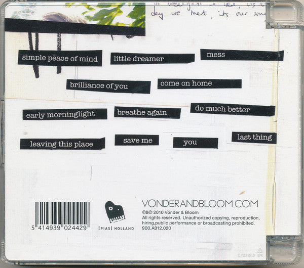 Vonder & Bloom : Simple Peace Of Mind (CD, Album)