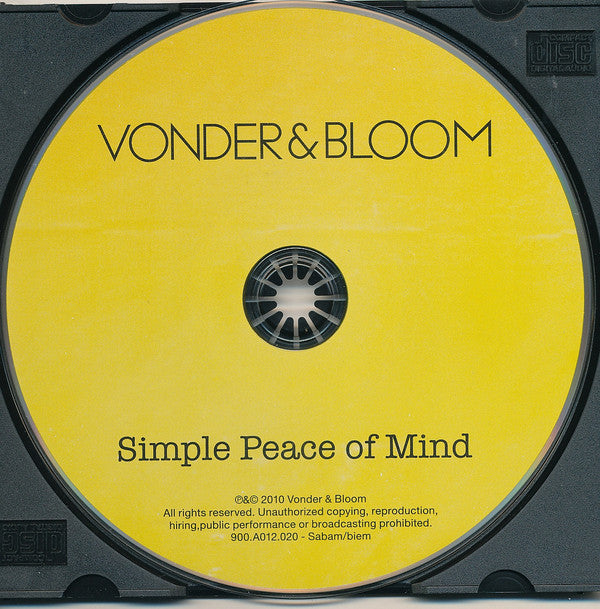 Vonder & Bloom : Simple Peace Of Mind (CD, Album)