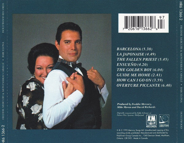 Freddie Mercury & Montserrat Caballé : Barcelona (CD, Album, RE, RM)