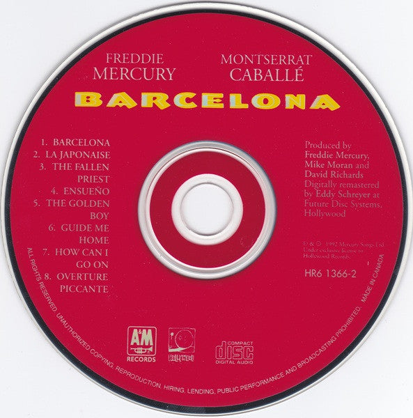 Freddie Mercury & Montserrat Caballé : Barcelona (CD, Album, RE, RM)