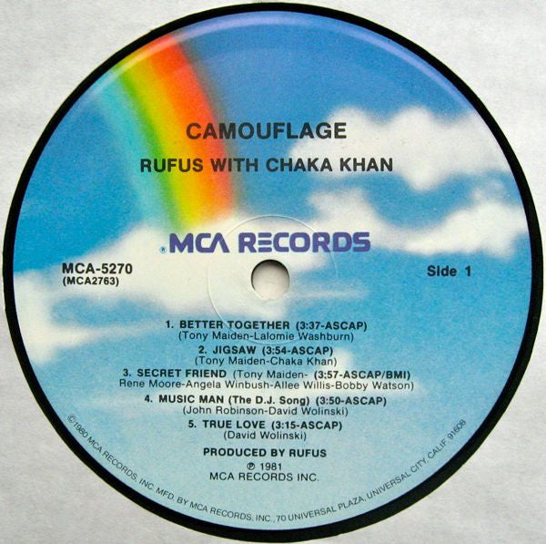 Rufus & Chaka Khan : Camouflage (LP, Album, Pin)