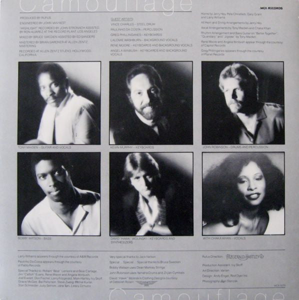 Rufus & Chaka Khan : Camouflage (LP, Album, Pin)