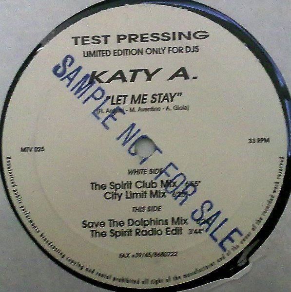 Katy A. : Let Me Stay (12", Ltd, TP)