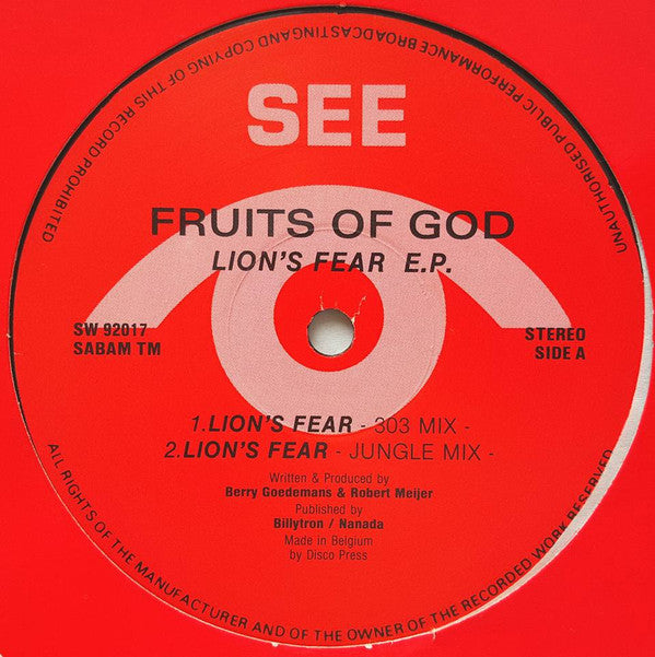 Fruits Of God : Lion's Fear E.P. (12", EP)