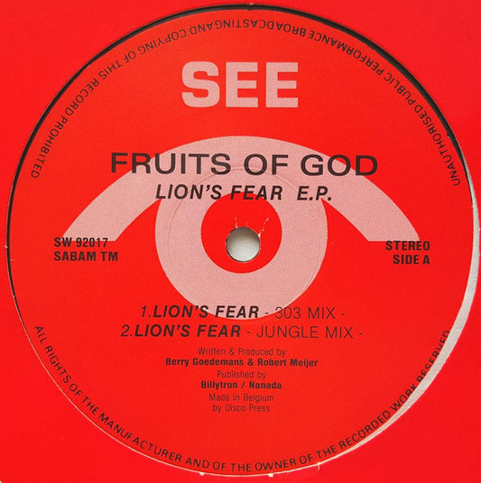 Fruits Of God : Lion's Fear E.P. (12", EP)