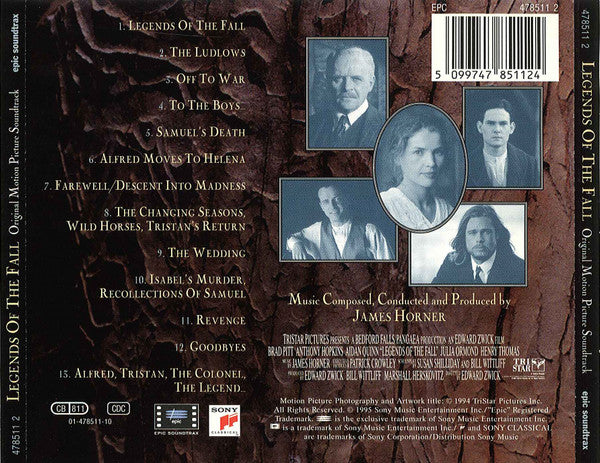 James Horner : Legends Of The Fall (Original Motion Picture Soundtrack) (CD, Album)