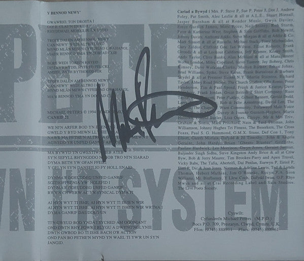 Mike Peters : Nol I Mewn I'r System (CD, Single)
