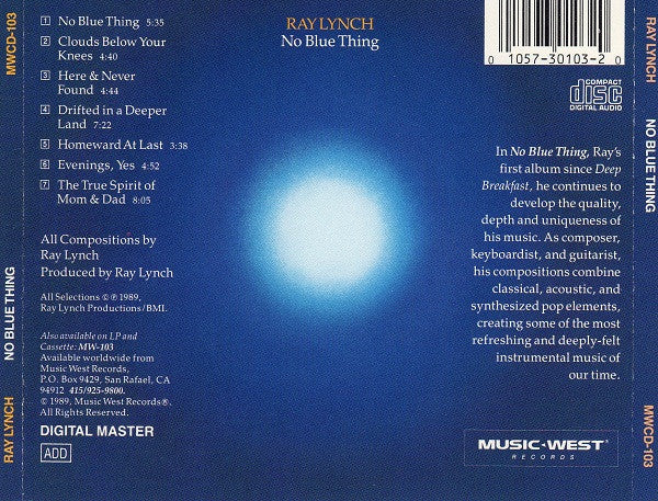 Ray Lynch : No Blue Thing (CD, Album)