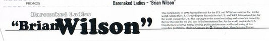 Barenaked Ladies : Brian Wilson (CD, Single, Promo)