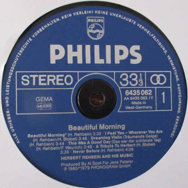 Herbert Rehbein And His Orchestra : Beautiful Morning (LP, Album)