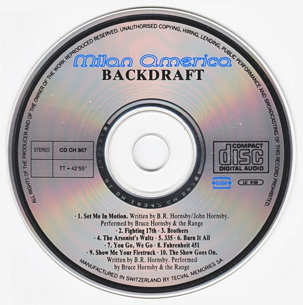 Hans Zimmer , Additional Songs Performed By Bruce Hornsby And The Range : Backdraft (Music From The Original Motion Picture Soundtrack) (CD, Album)